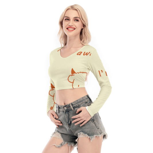 All-Over Print Women's Back Hollow T-shirt With Strap