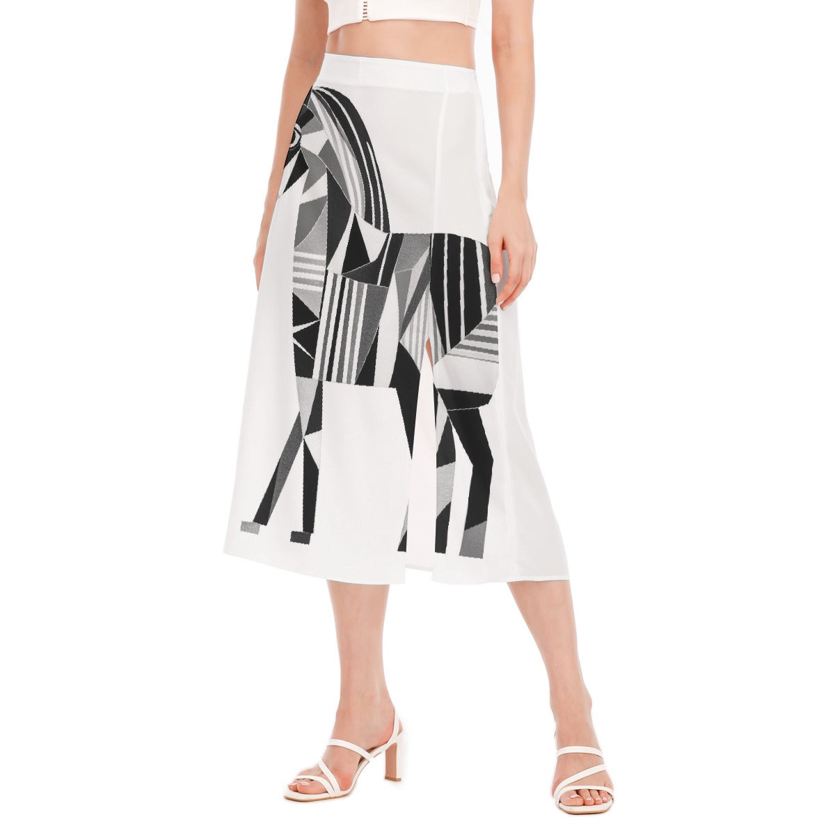 All-Over Print Women's High Slit Long Skirt