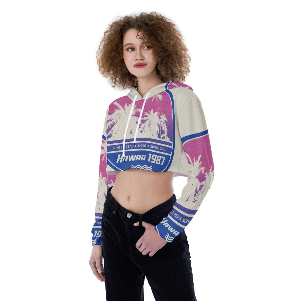 All-Over Print Women's Crop Top Hoodie