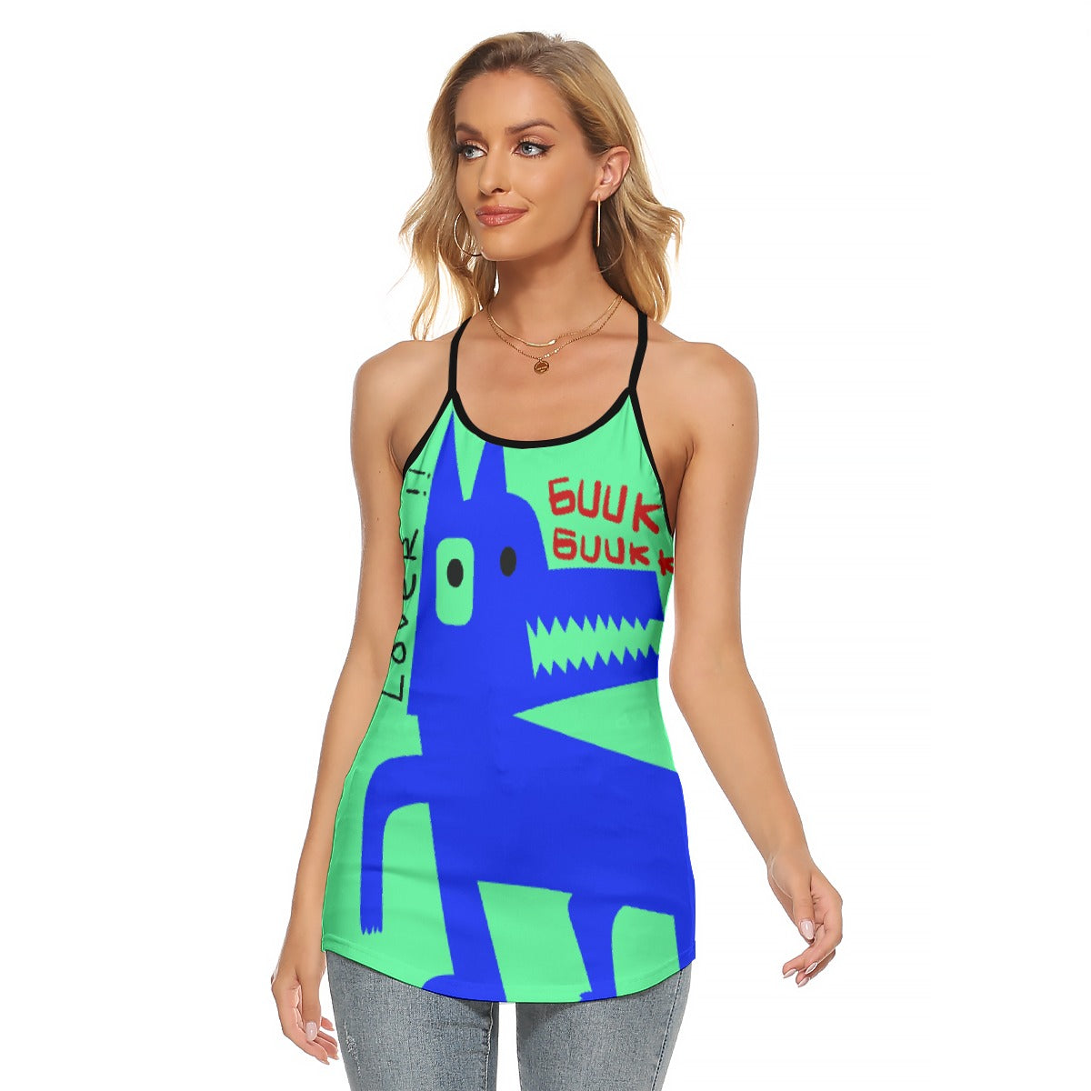 All-Over Print Women's Criss-Cross Open Back Tank Top