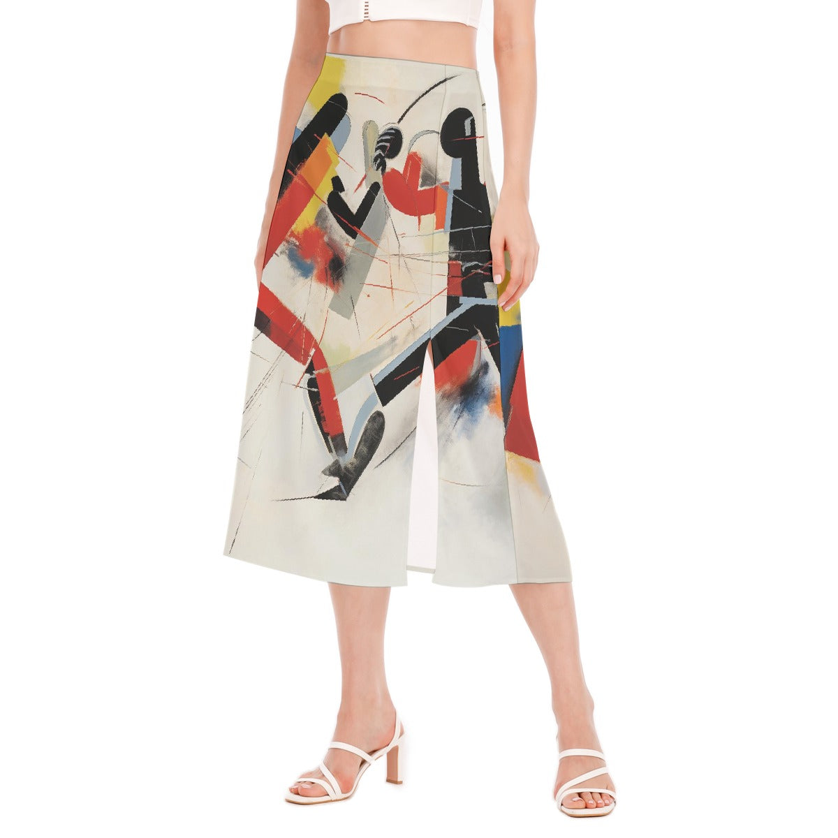 All-Over Print Women's High Slit Long Skirt
