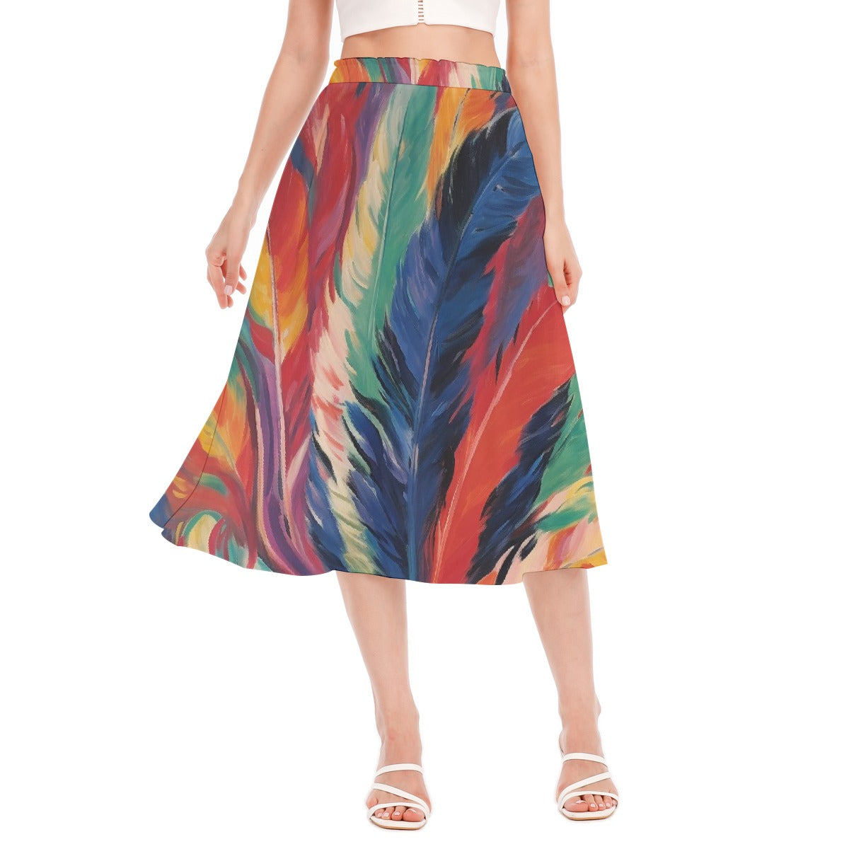 All-Over Print Women's Long Section Chiffon Skirt