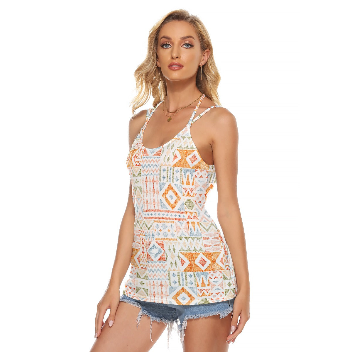 All-Over Print Women's Halter Top With Backless