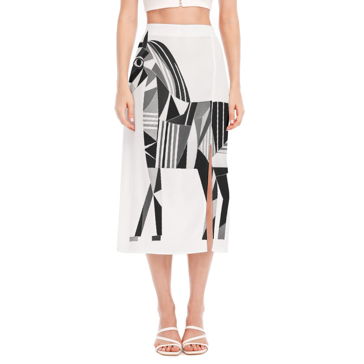 All-Over Print Women's High Slit Long Skirt