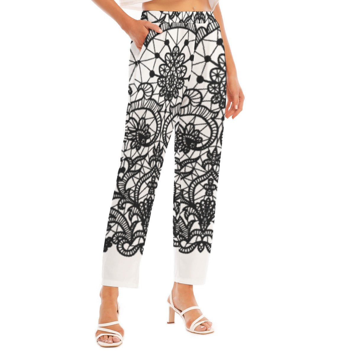 All-Over Print Women's Loose Straight-leg Pants