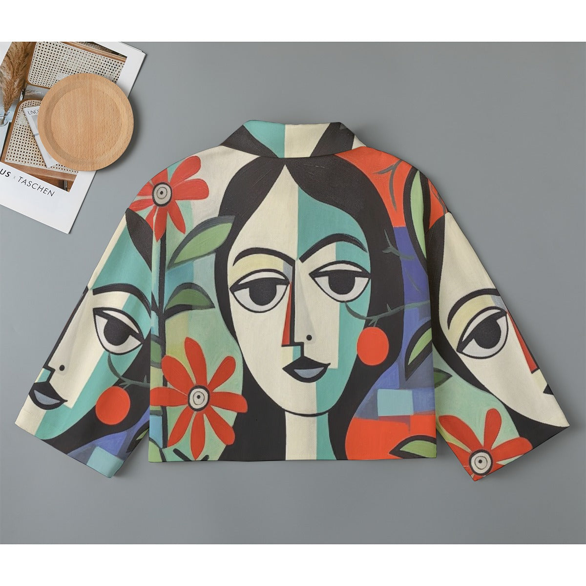 All-Over Print Women's Cropped Jacket | 245GSM Cotton