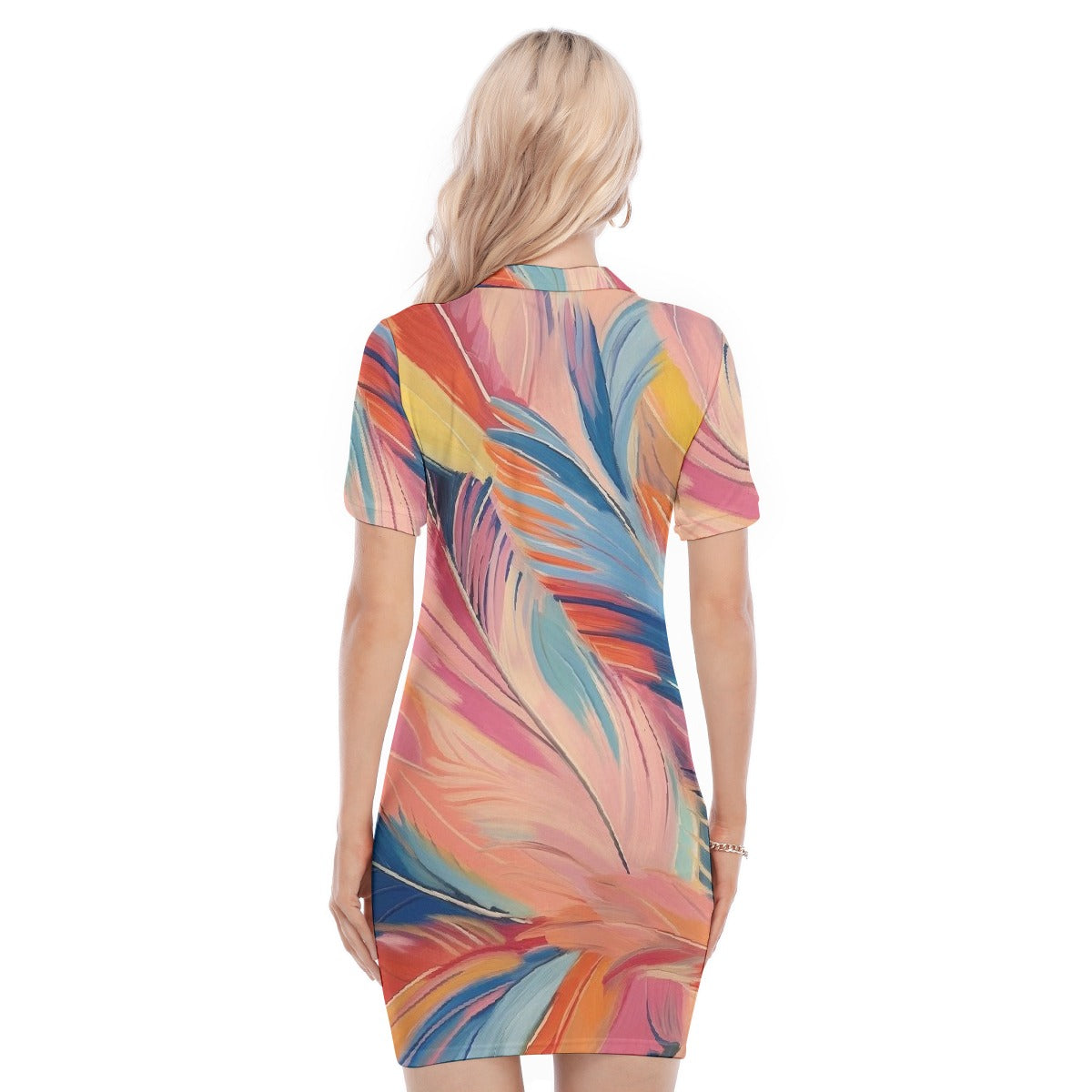 All-Over Print Women's Polo Collar Dress