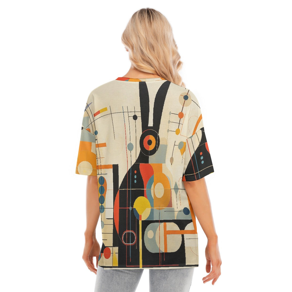 All-Over Print Women's Short Sleeves T-shirt With Hem Split