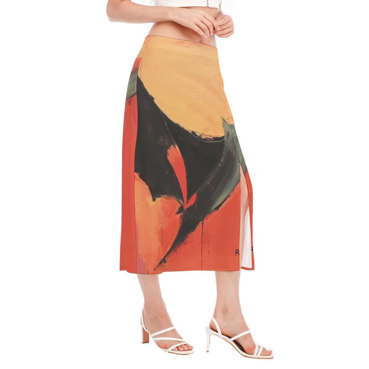 All-Over Print Women's High Slit Long Skirt