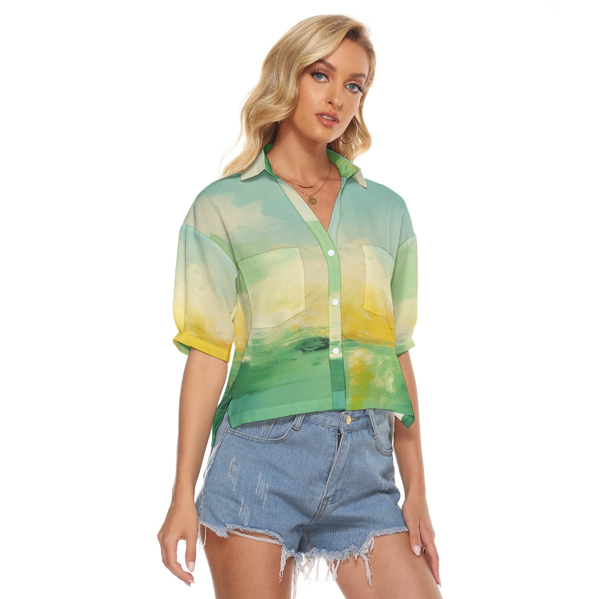All-Over Print Women's V-neck Shirts