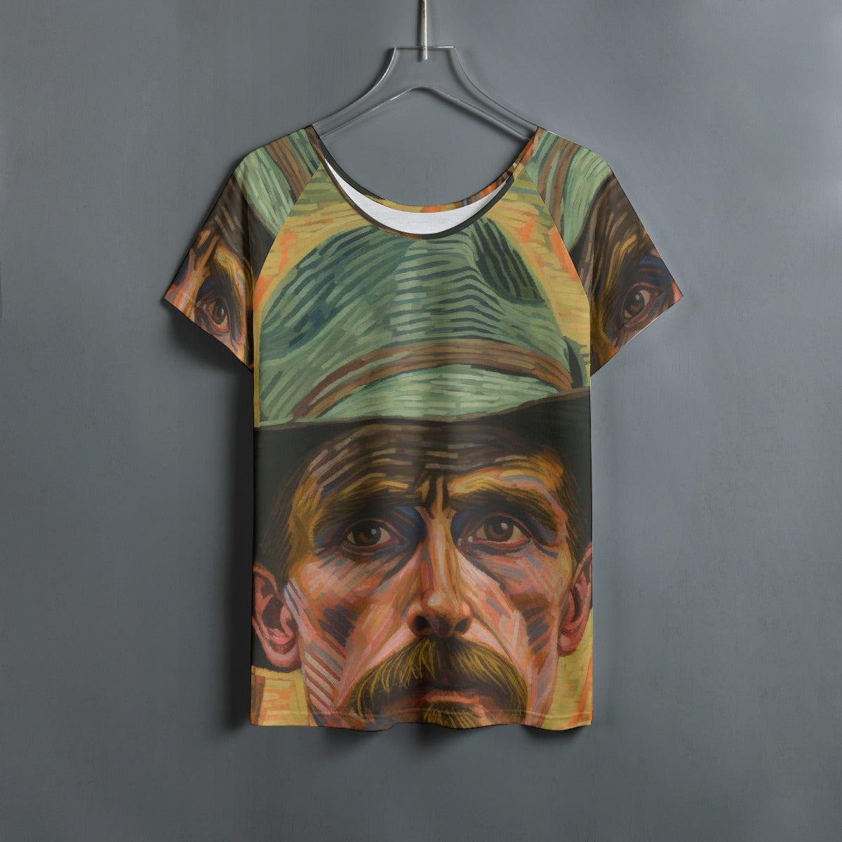 All-Over Print Women's Round Neck T-shirt With Raglan Sleeve