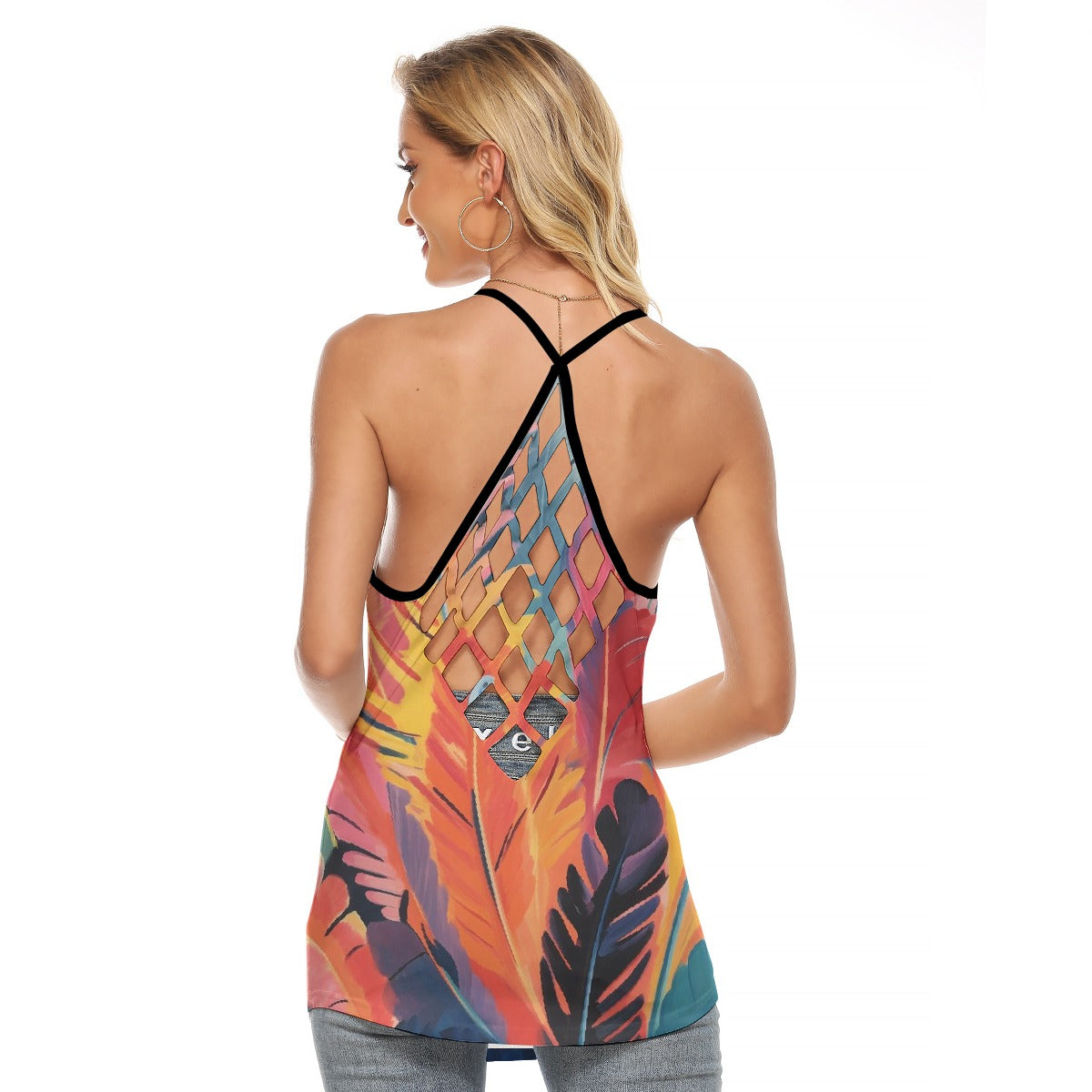 All-Over Print Women's Criss-Cross Open Back Tank Top
