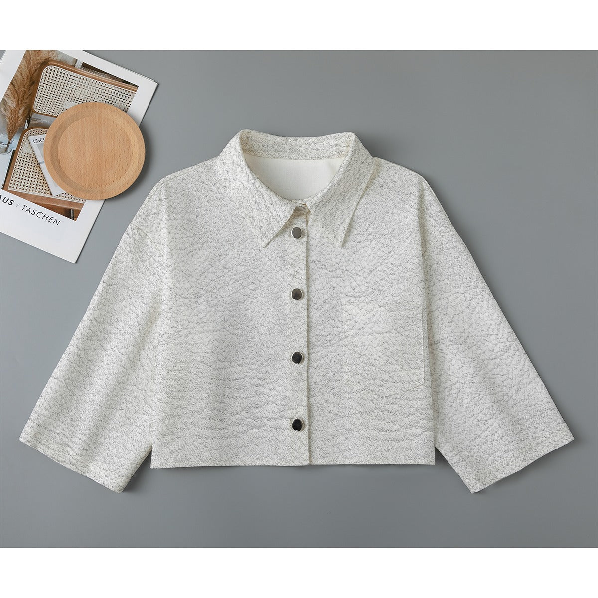 All-Over Print Women's Cropped Jacket | 245GSM Cotton