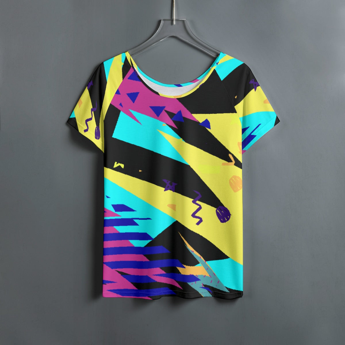 All-Over Print Women's Round Neck T-shirt With Raglan Sleeve