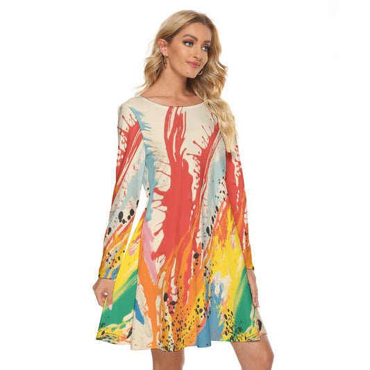All-Over Print Women's Crew Neck Dress