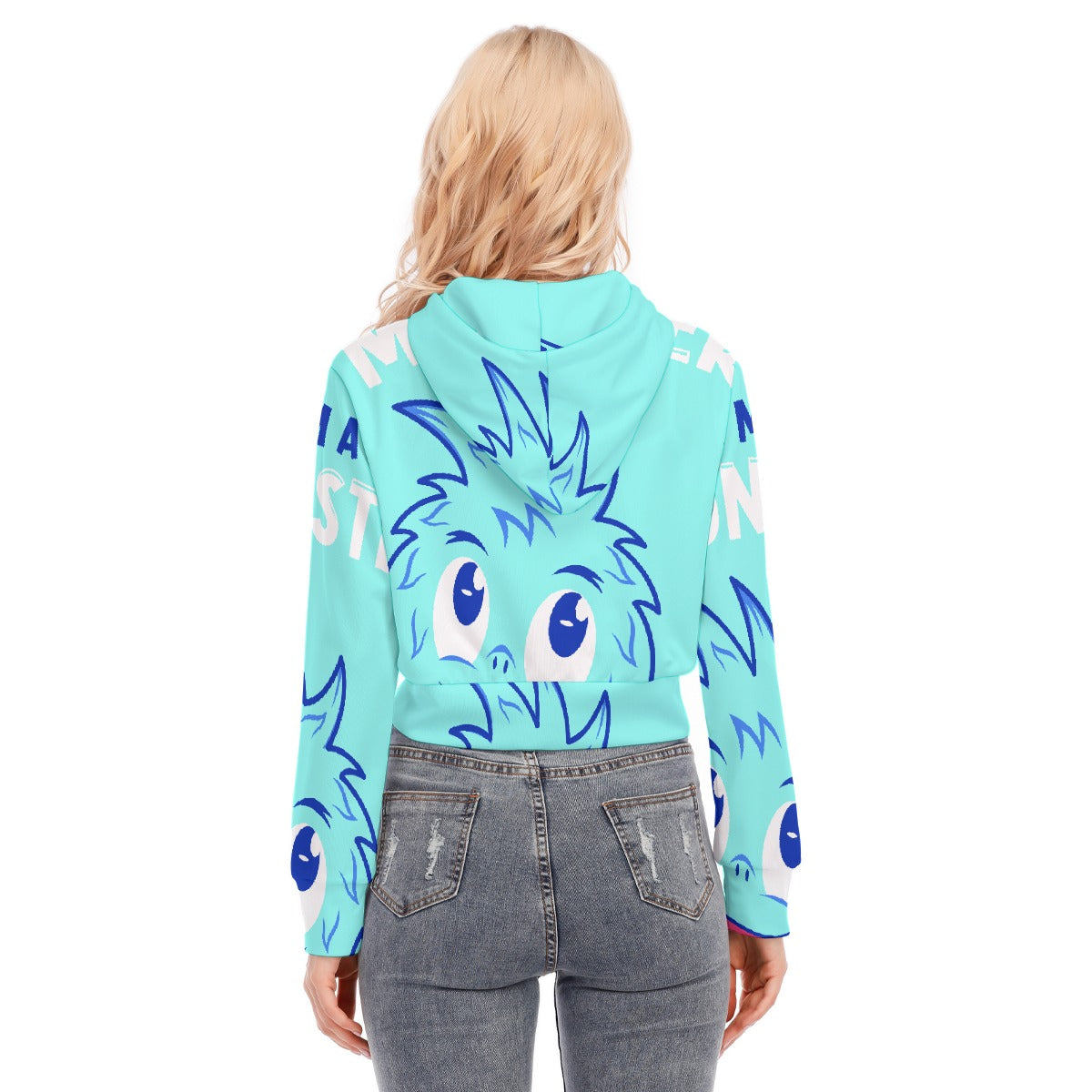 All-Over Print Women's Crop Top Hoodie With Zipper Closure