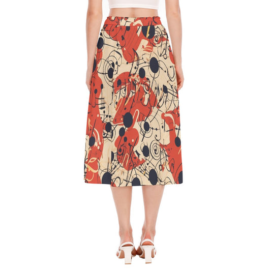 All-Over Print Women's Long Section Chiffon Skirt