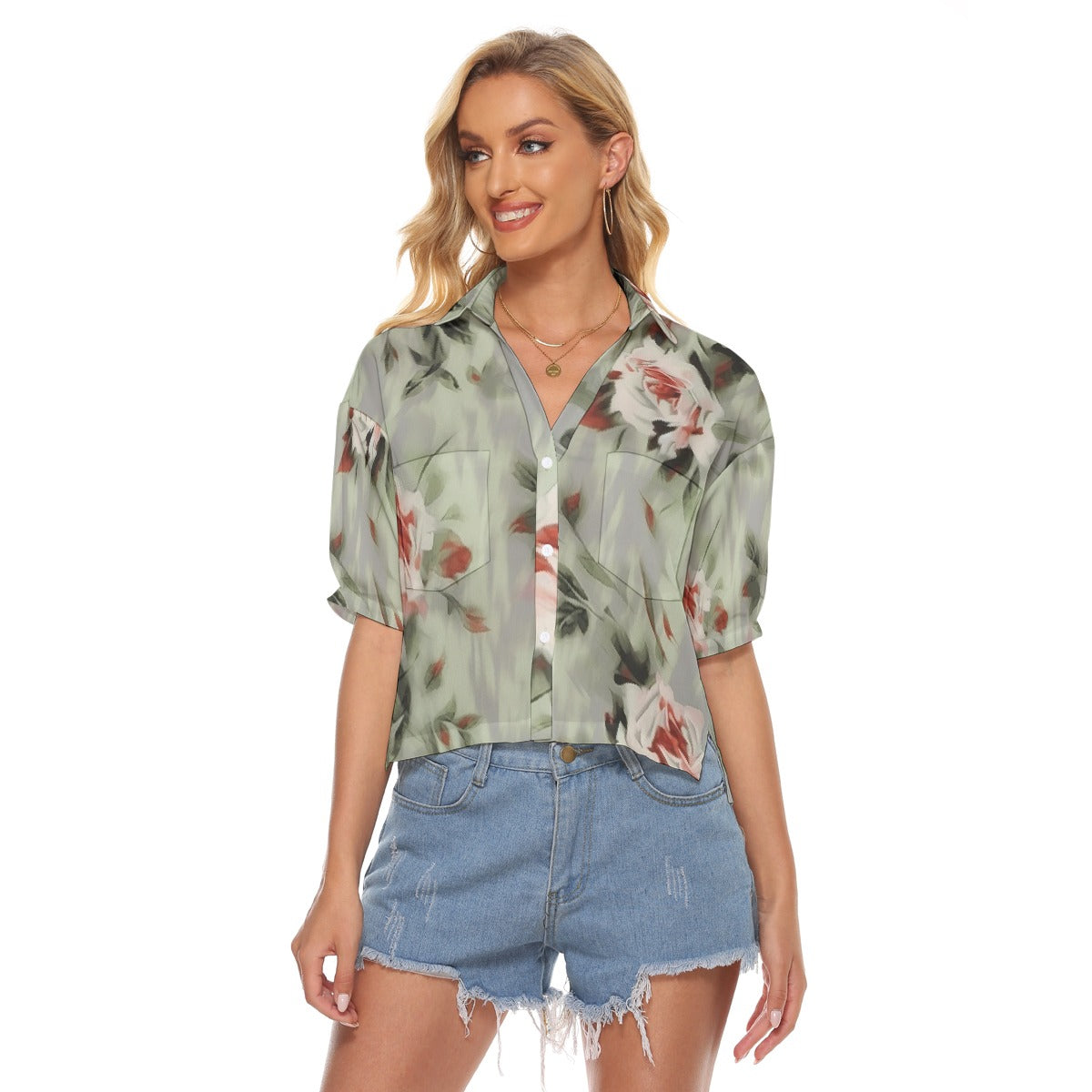 All-Over Print Women's V-neck Shirts