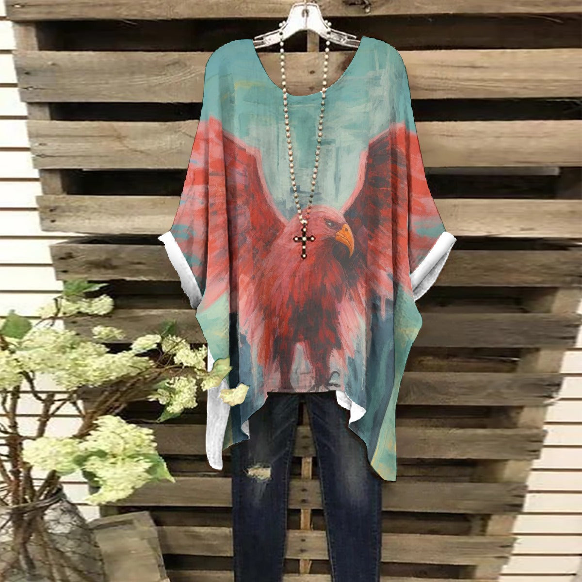 All-Over Print Women's Bat Sleeve Shirt