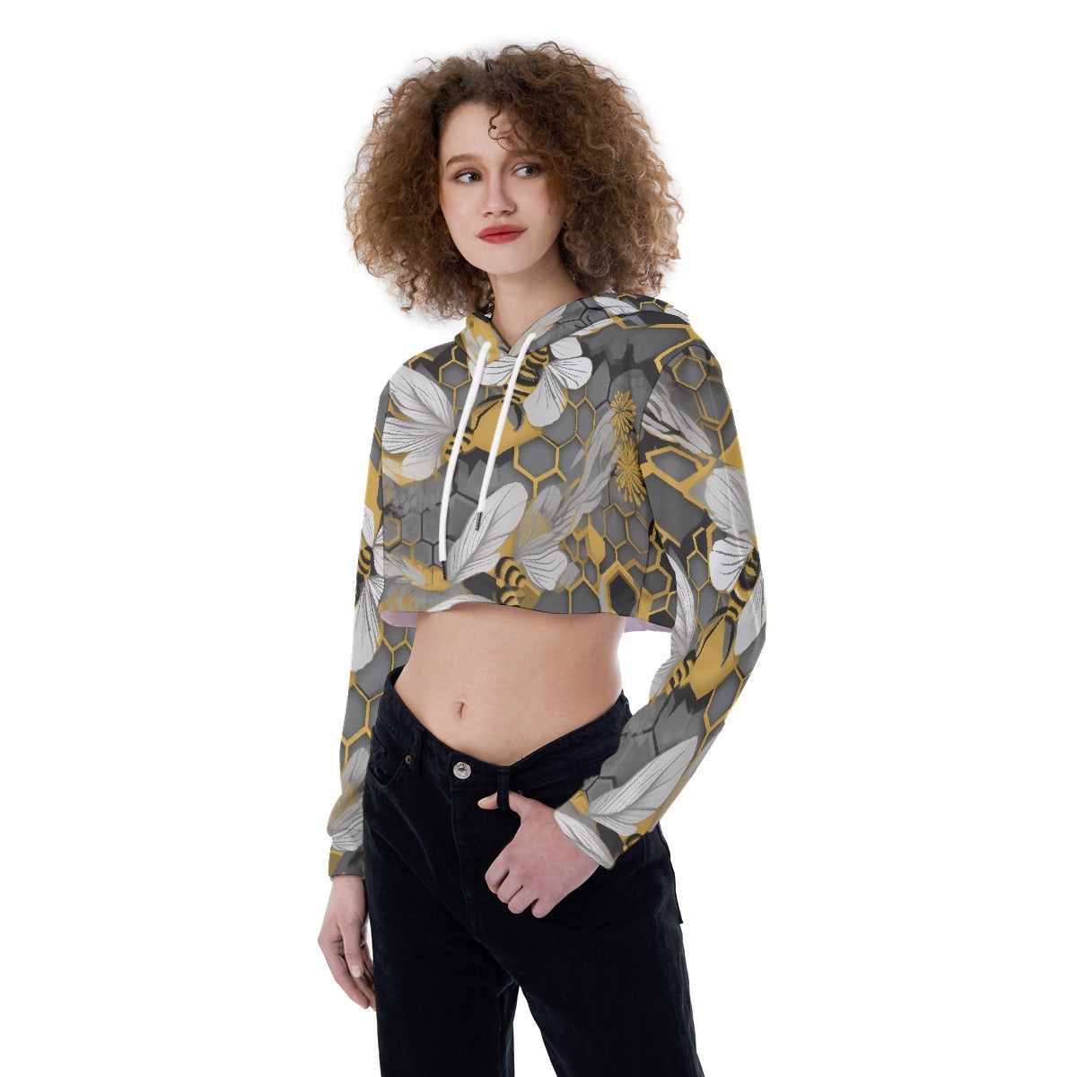 All-Over Print Women's Crop Top Hoodie