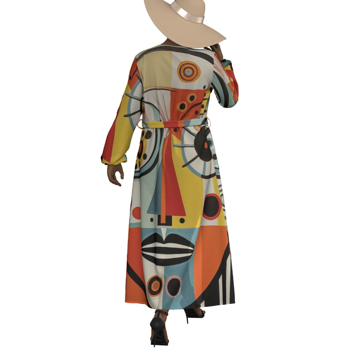 All-Over Print Women's Lace-up Chiffon Robe