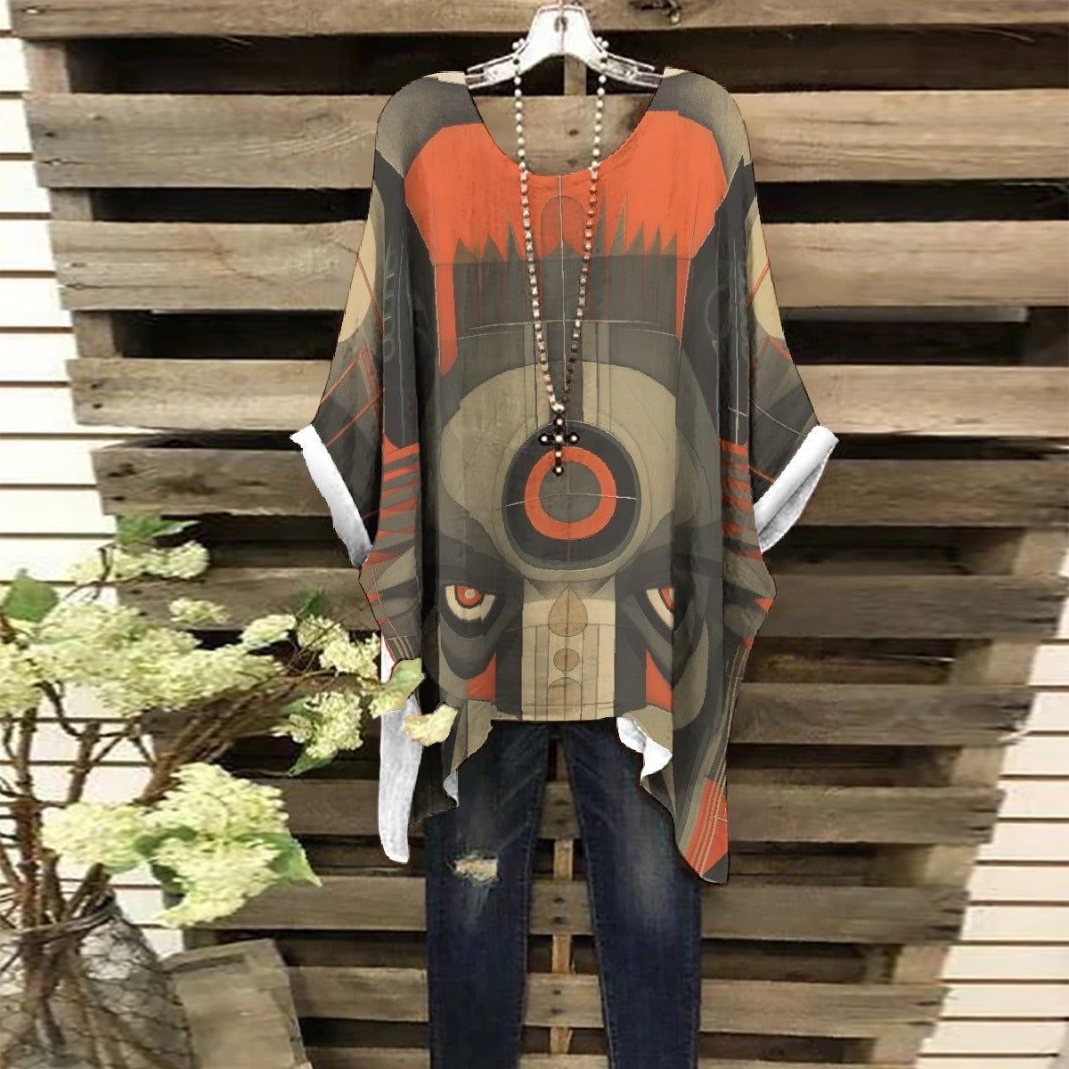 All-Over Print Women's Bat Sleeve Shirt