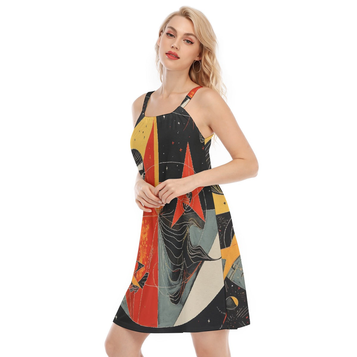 All-Over Print Women's O-neck Cami Dress
