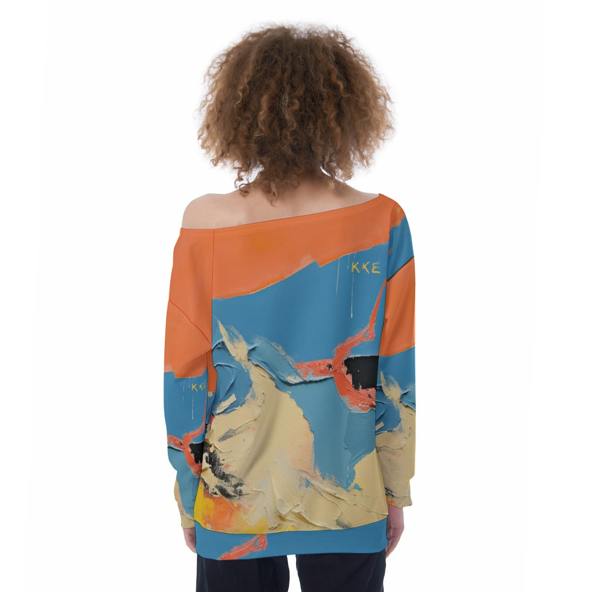 All-Over Print Oversized Women's Off-Shoulder Sweatshirt