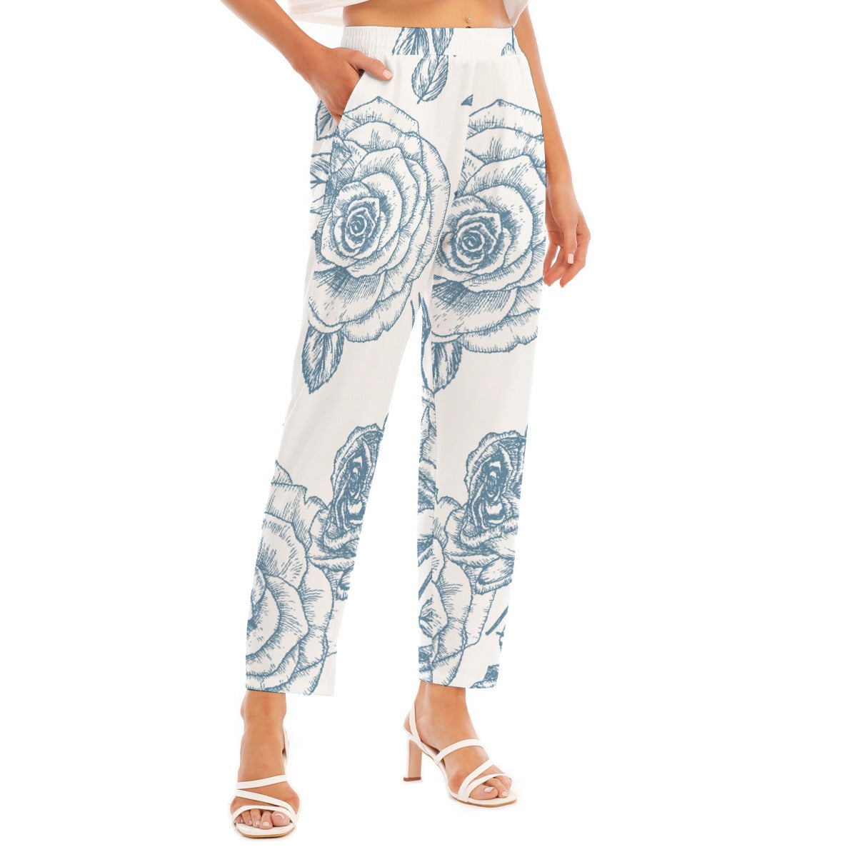 All-Over Print Women's Loose Straight-leg Pants