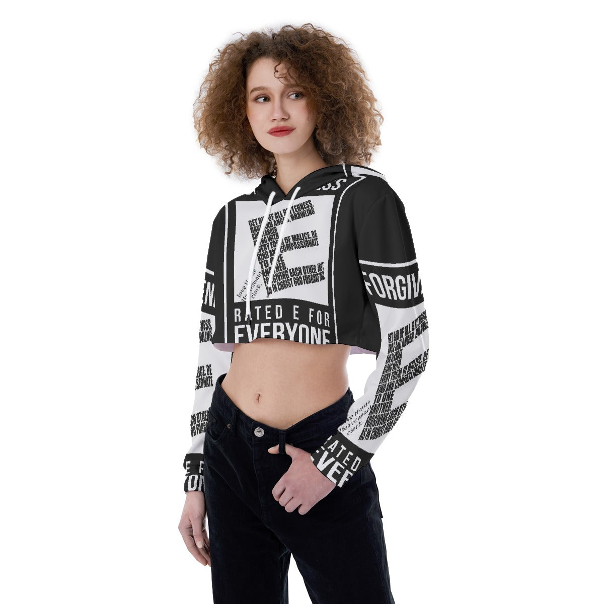 All-Over Print Women's Crop Top Hoodie