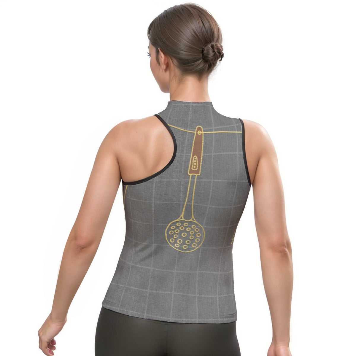 All-Over Print Women's Halter Sleeveless Asymmetrical Tank Top