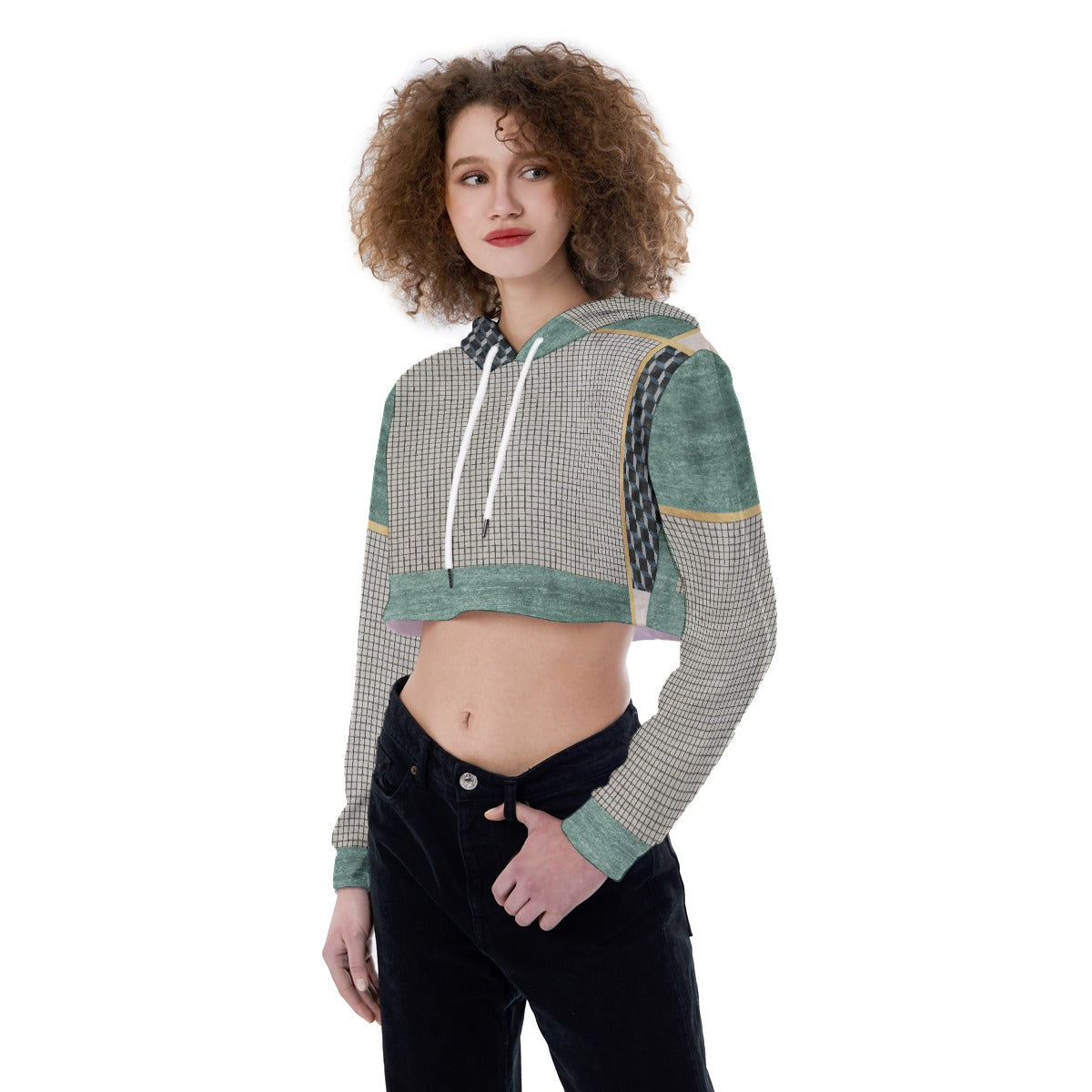 All-Over Print Women's Crop Top Hoodie