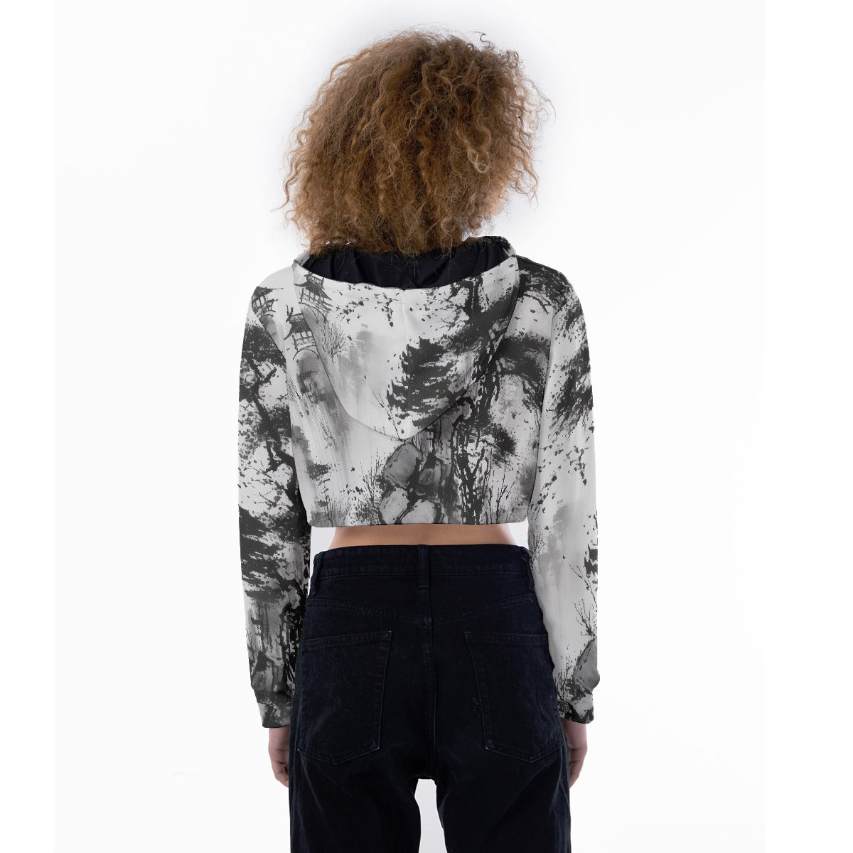 All-Over Print Women's Crop Top Hoodie