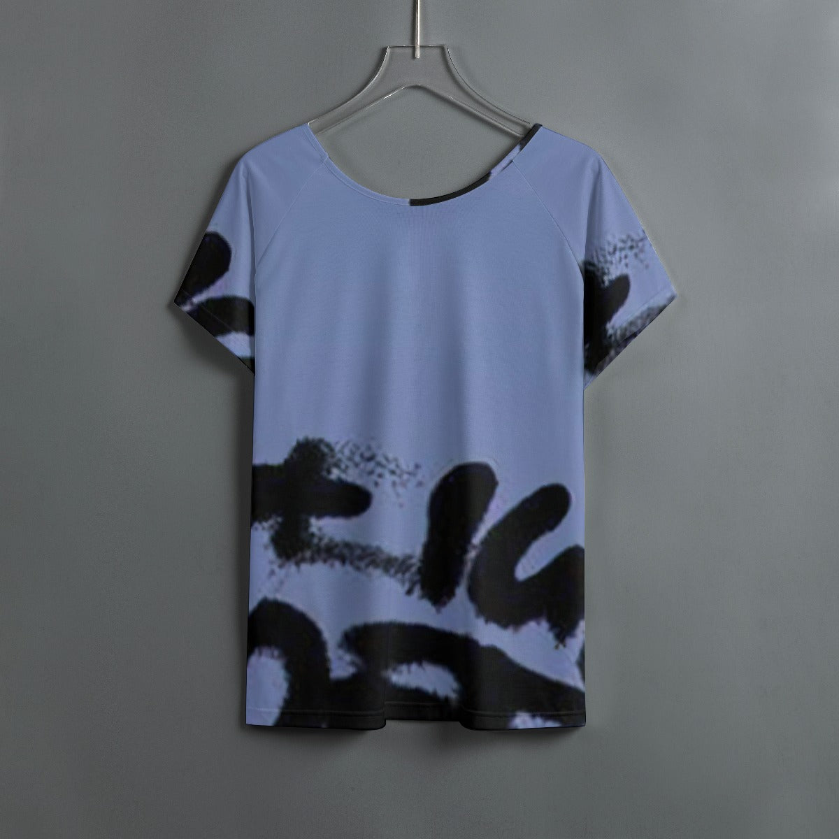 All-Over Print Women's Round Neck T-shirt With Raglan Sleeve