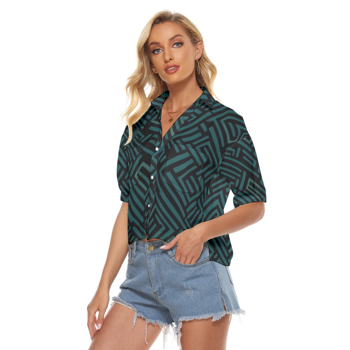 All-Over Print Women's V-neck Shirts