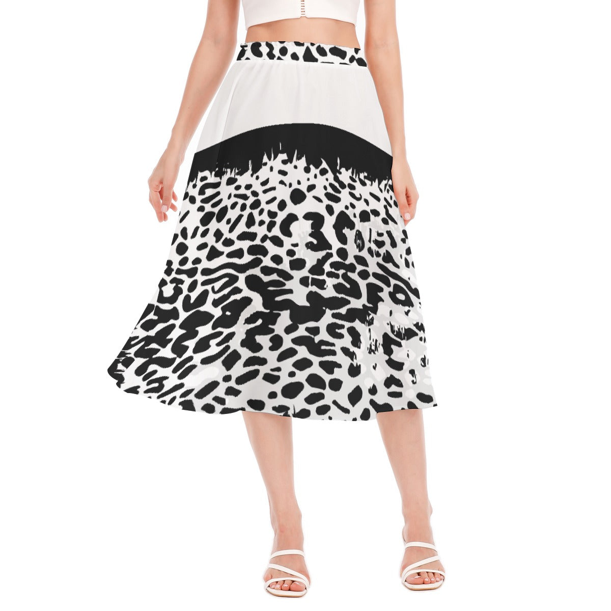 All-Over Print Women's Long Section Chiffon Skirt