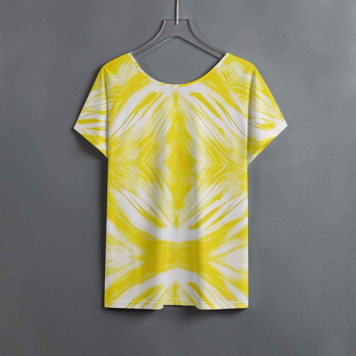 All-Over Print Women's Round Neck T-shirt With Raglan Sleeve