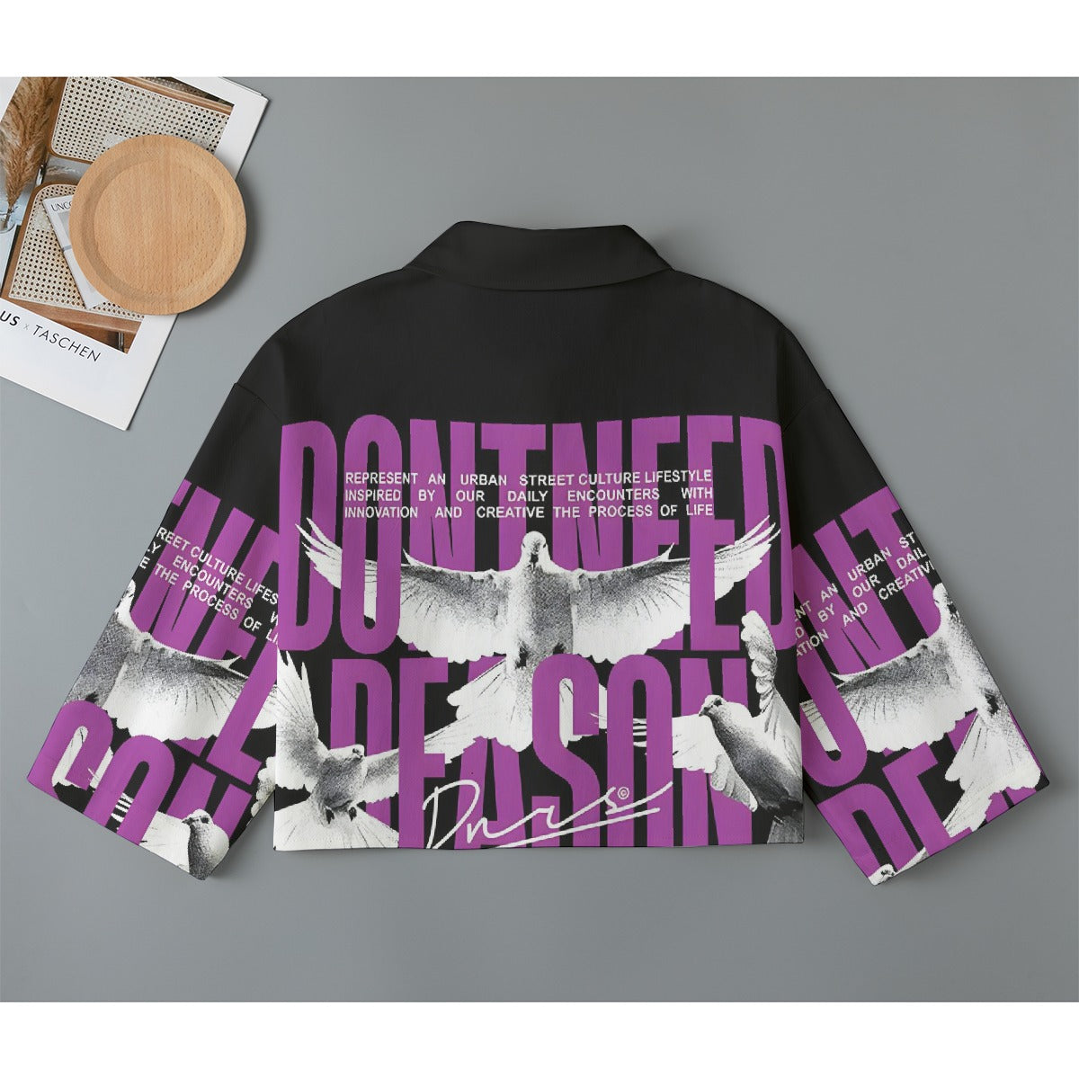 All-Over Print Women's Cropped Jacket | 245GSM Cotton