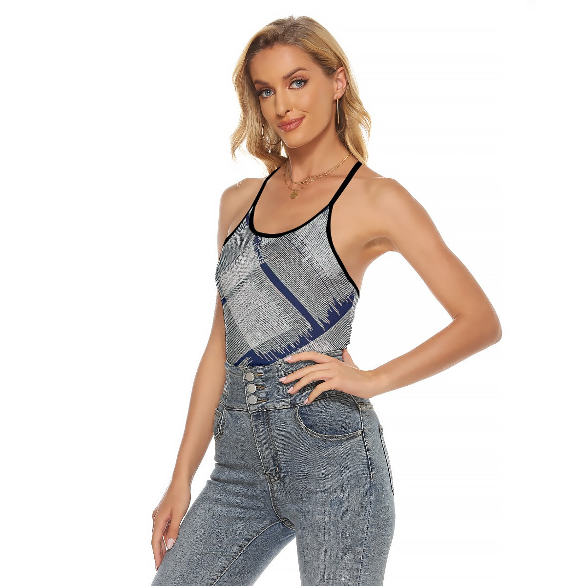 All-Over Print Women's Criss-Cross Open Back Tank Top