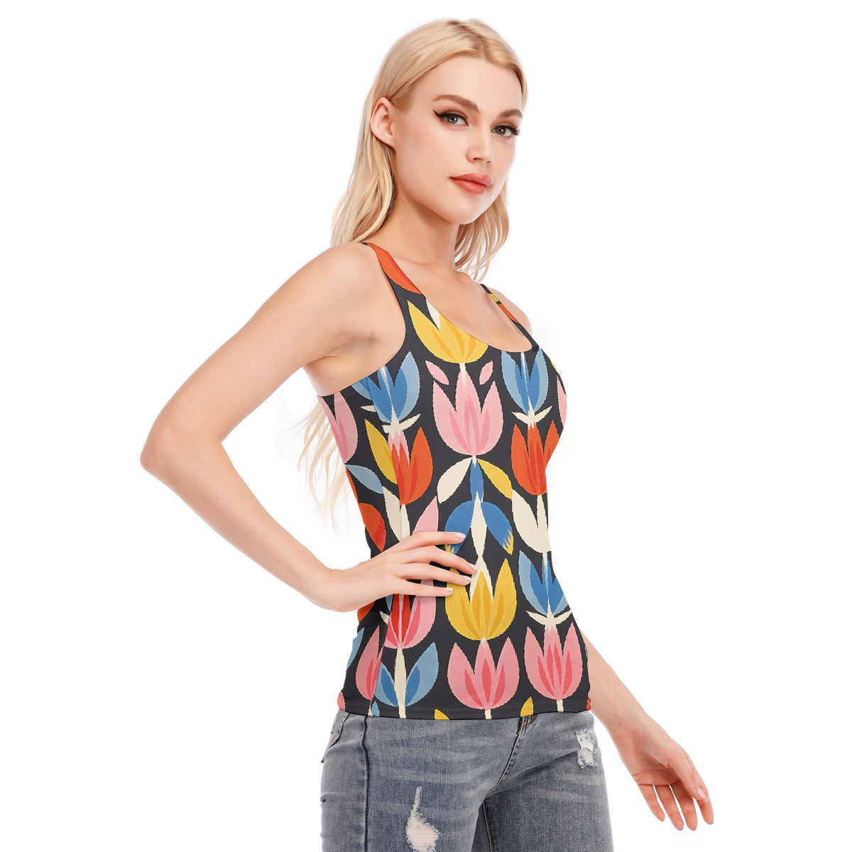 All-Over Print Women's Racer Vest | 190GSM Cotton