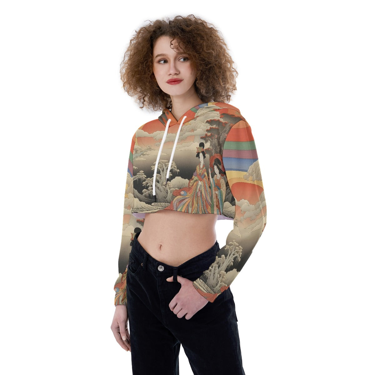 All-Over Print Women's Crop Top Hoodie