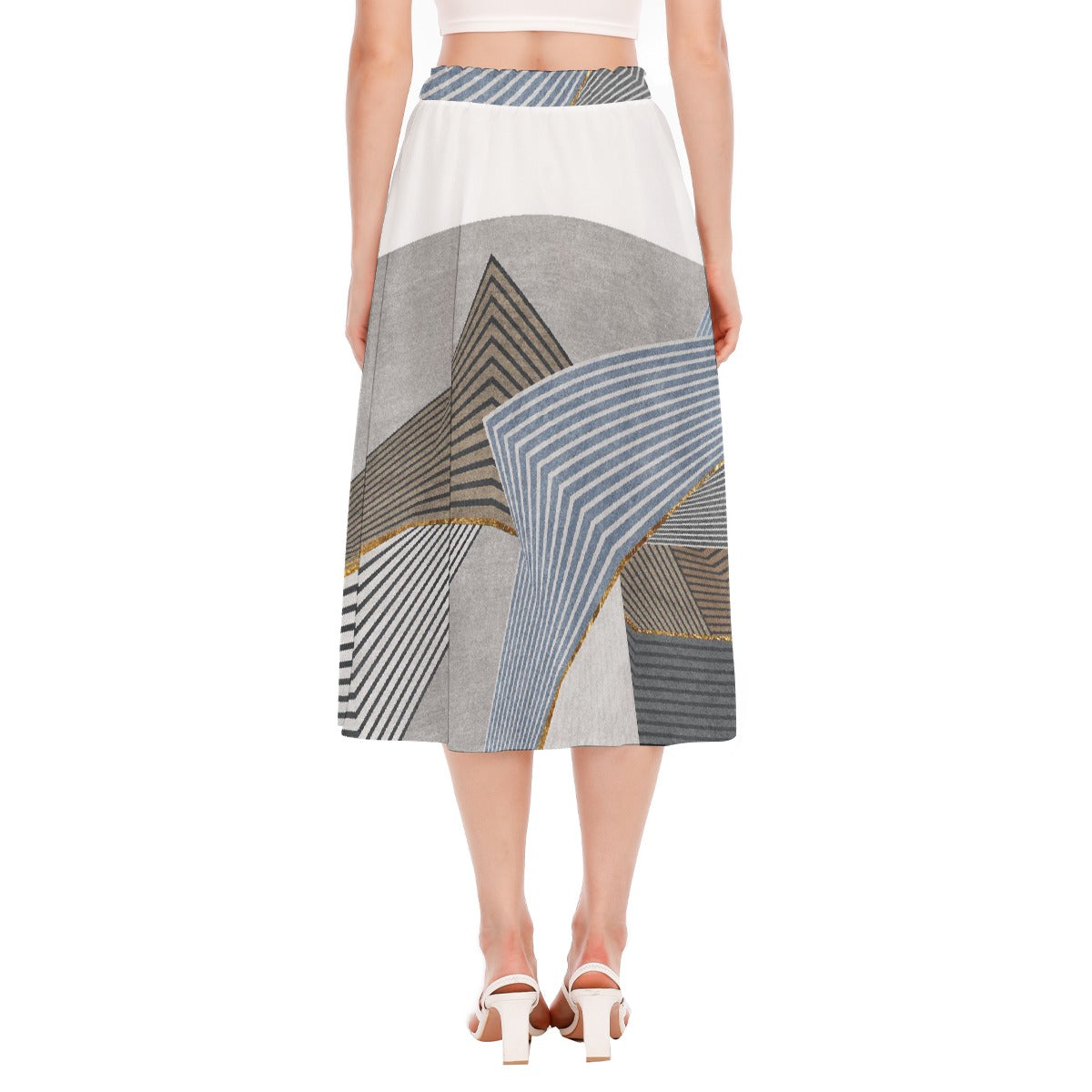 All-Over Print Women's Long Section Chiffon Skirt