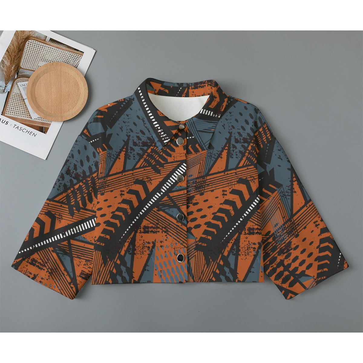 All-Over Print Women's Cropped Jacket | 245GSM Cotton