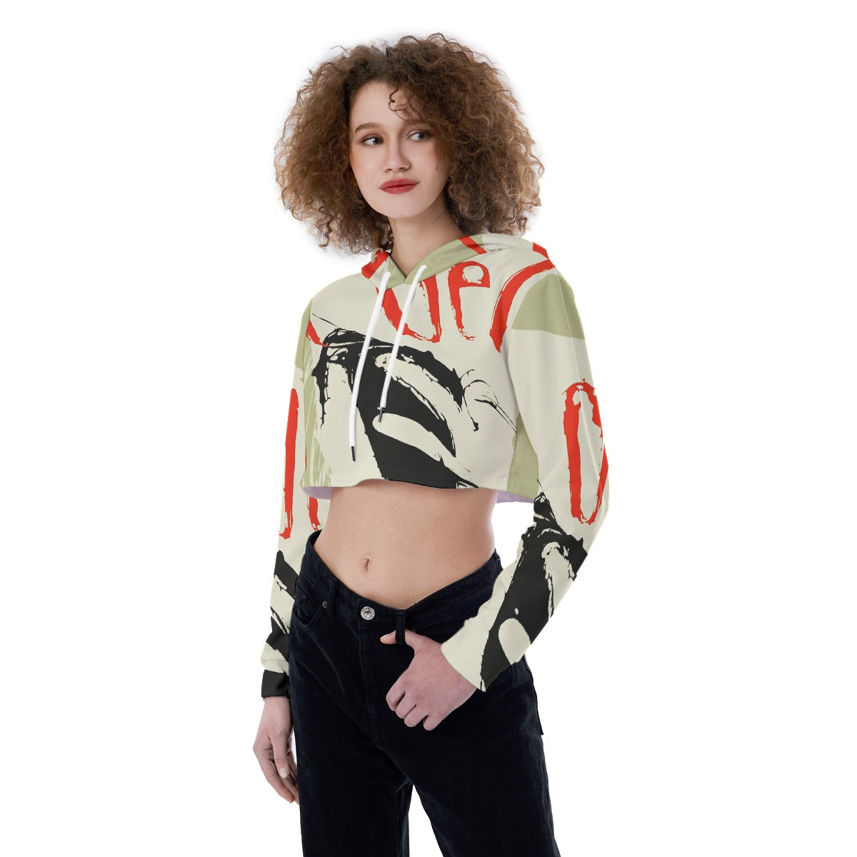All-Over Print Women's Crop Top Hoodie