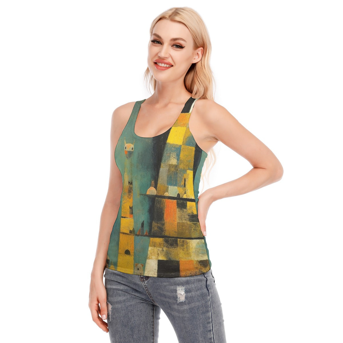 All-Over Print Women's Racer Vest | 190GSM Cotton