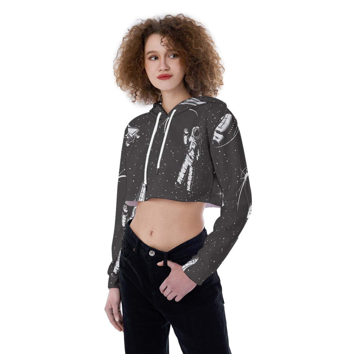 All-Over Print Women's Crop Top Hoodie