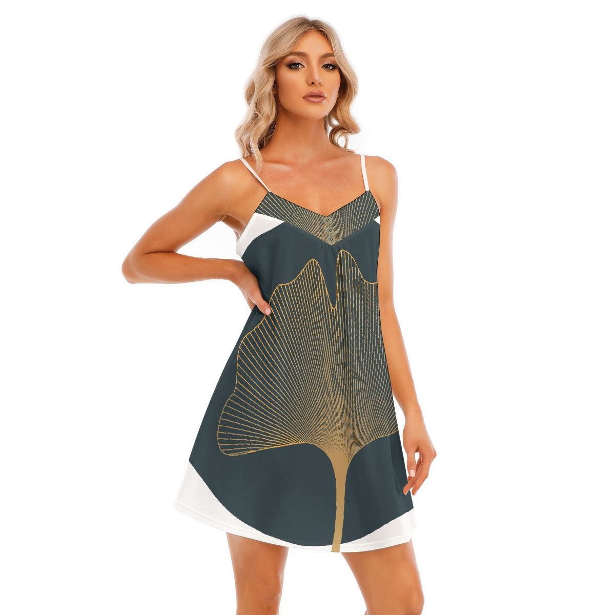 All-Over Print Women's V-neck Cami Dress