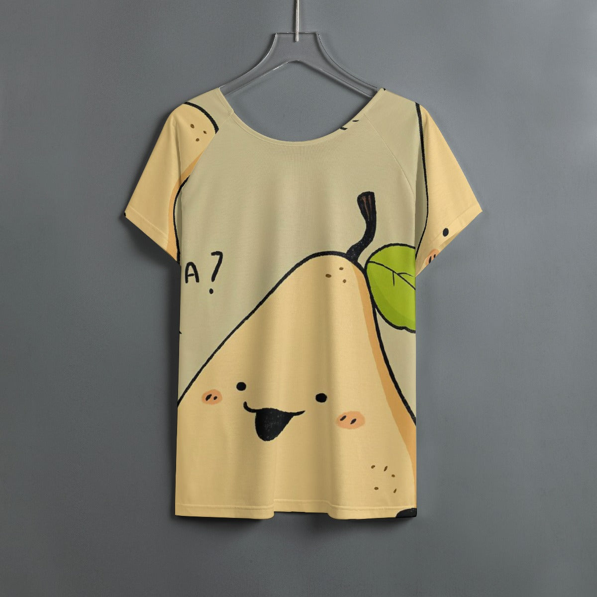 All-Over Print Women's Round Neck T-shirt With Raglan Sleeve