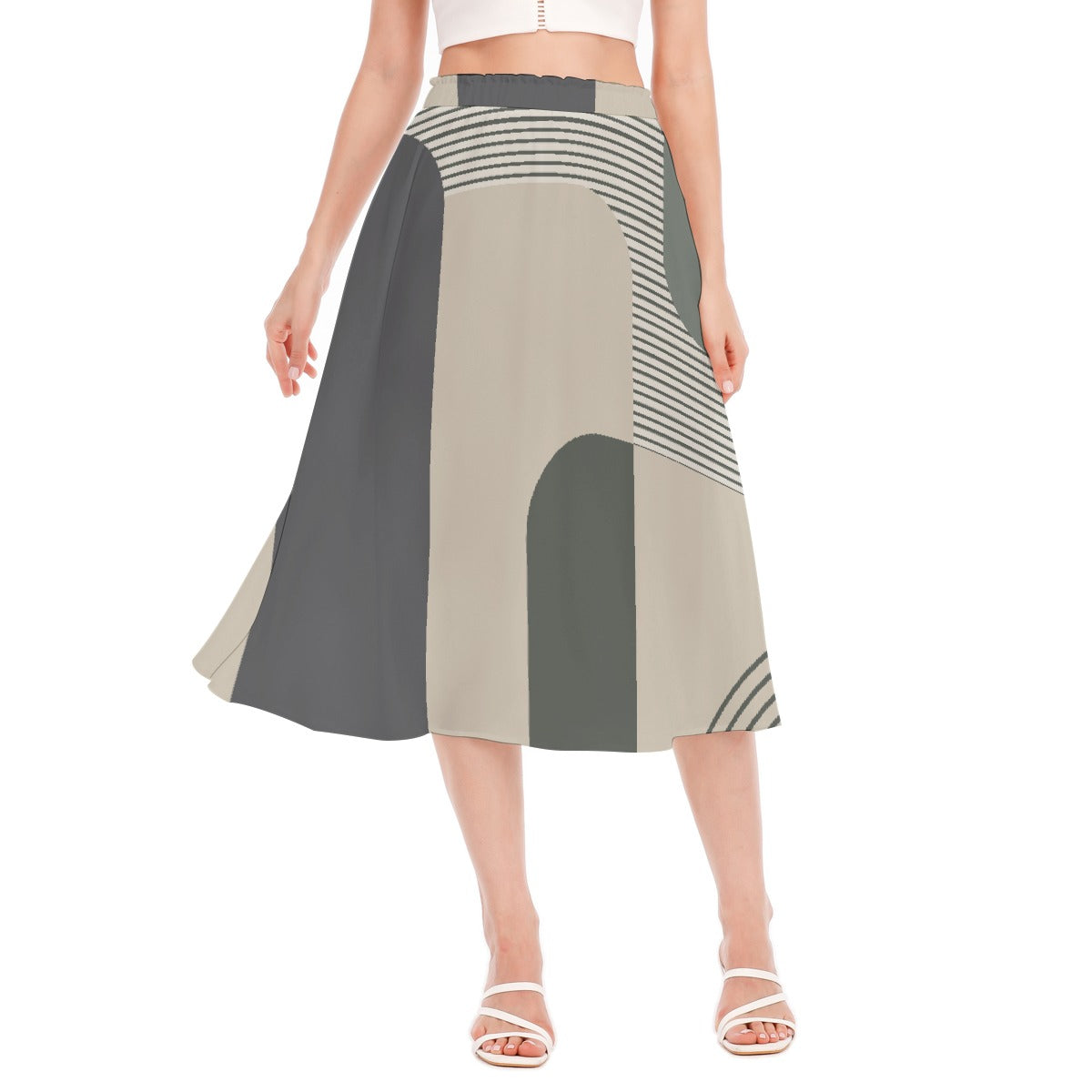 All-Over Print Women's Long Section Chiffon Skirt