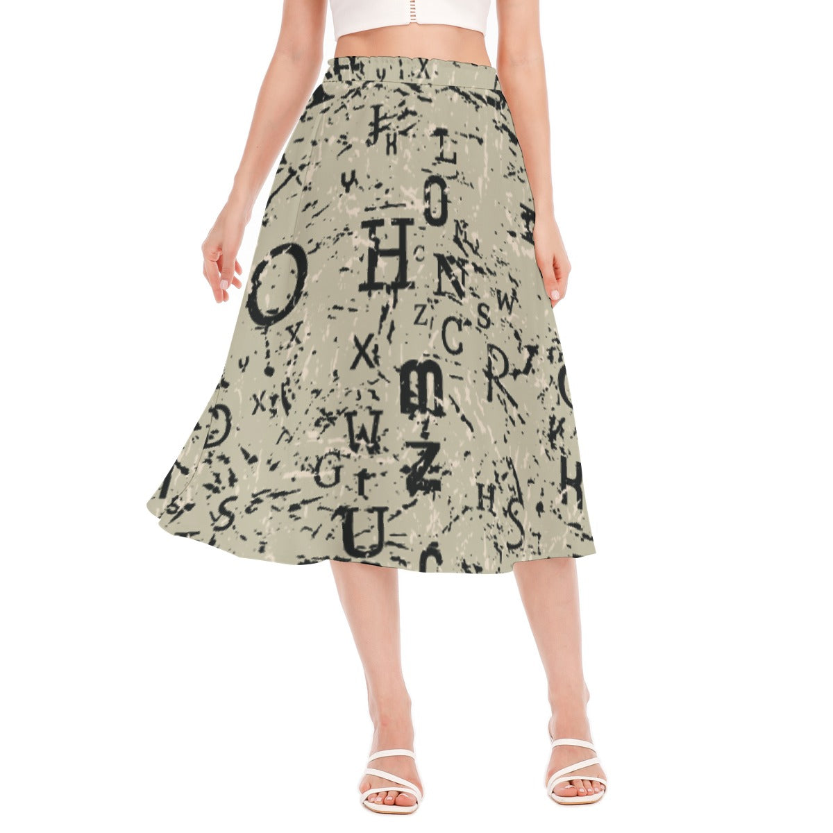All-Over Print Women's Long Section Chiffon Skirt